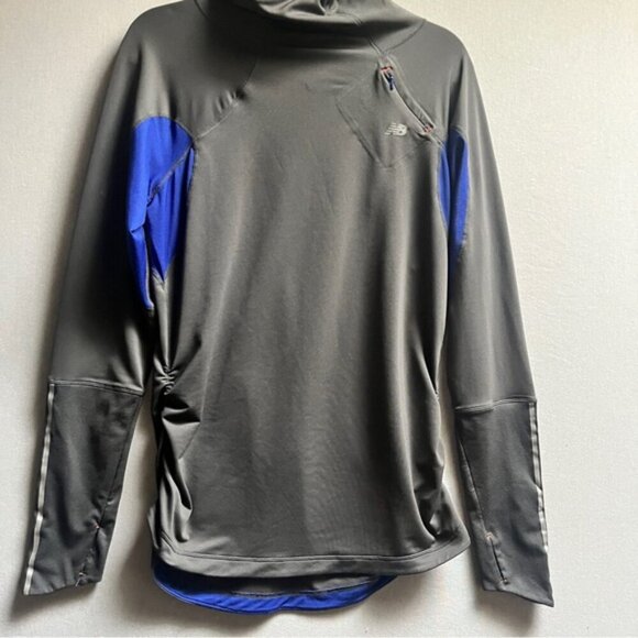 New Balance running Long Sleeve Reflective Pocket Thumbhole shirt Sz L - Picture 2 of 8
